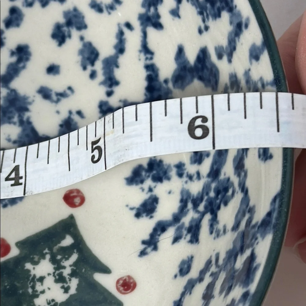 Festive Ceramic Bowl with Cabin and Trees‎